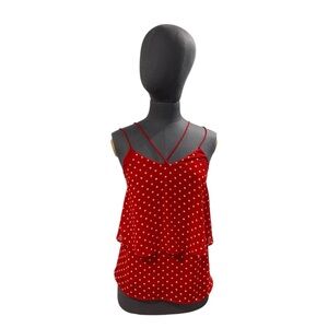 Elegant Red Polka Dot Camisole
